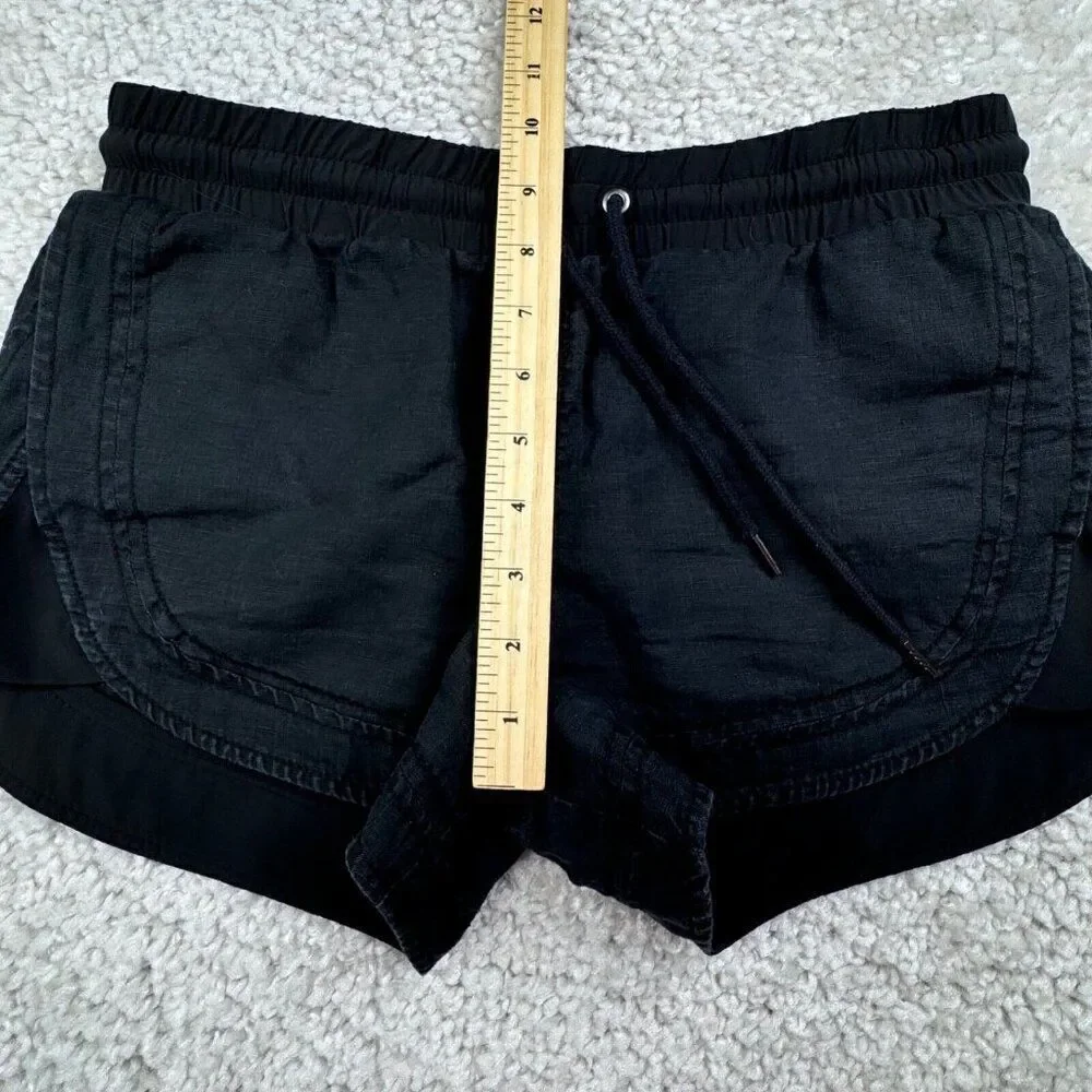 Athleta Beachside Bali Linen Shorts Black - Picture 7 of 9